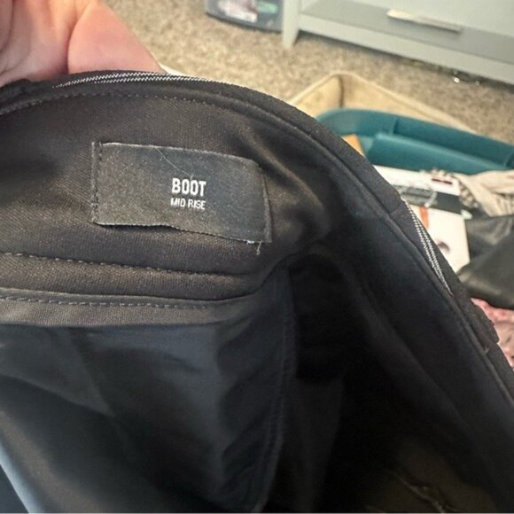 Express Editor Mid Rise Pinstripe Trouser Pant Black & White Size 6 Long - Picture 10 of 10